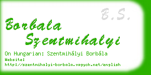 borbala szentmihalyi business card